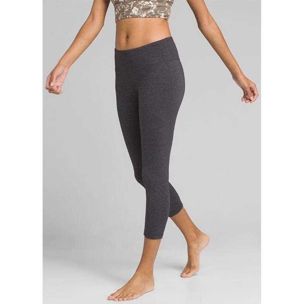 Prana Pillar Leggings Womens XL Crop Capri Gray Mid Rise Heathered Yoga